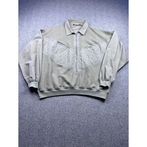 Alexxus Exclusive 1/2 Zip Men's Pull Over Shirt Jacket Beige Men's 2x